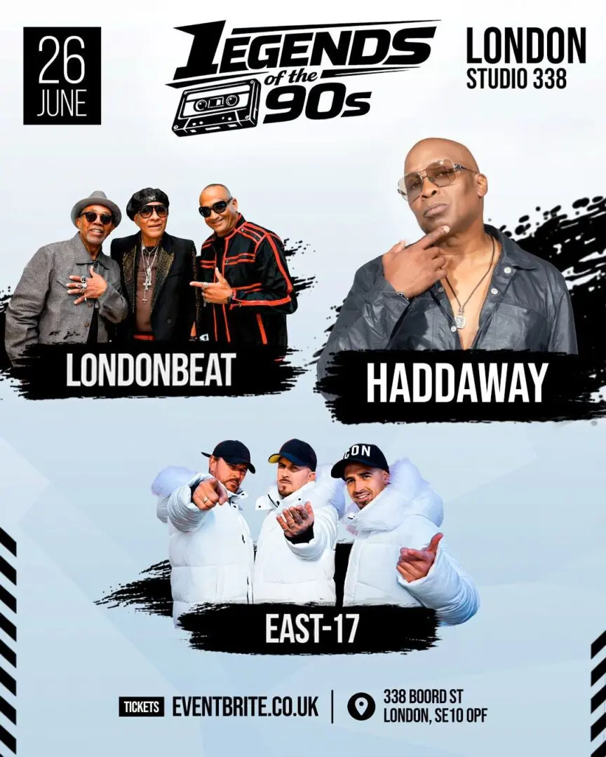 Poster for Legends of the 90s live event in London