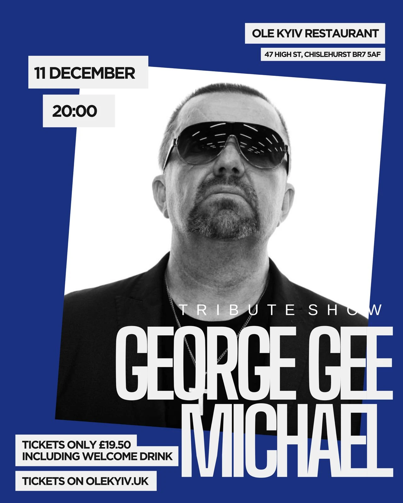 Poster for Tribute Show GEORGE GEE MICHAEL live event in London