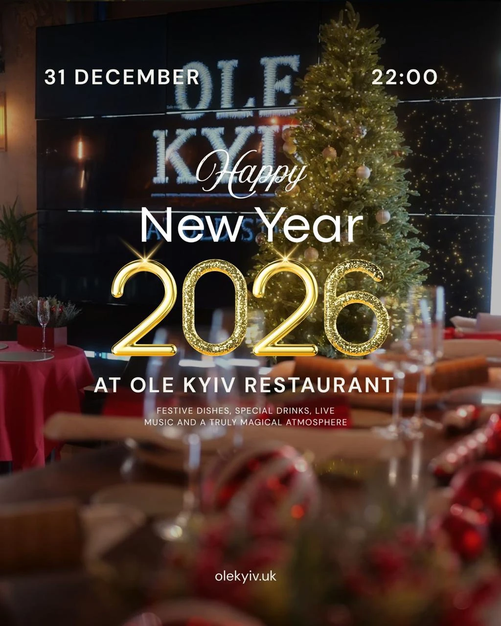 Poster for New Year at OLE KYIV CHISLEHURST live event in London