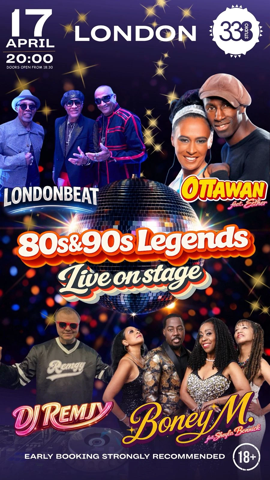 Poster for LEGENDS 80s &90s live event in London
